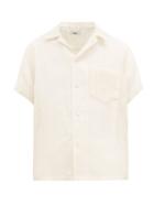 Matchesfashion.com Bode - Short Sleeved Linen Shirt - Mens - Cream