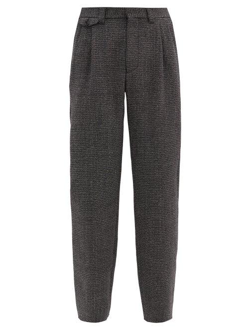 Matchesfashion.com Marni - High-rise Wool-tweed Wide-leg Trousers - Mens - Grey