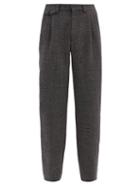 Matchesfashion.com Marni - High-rise Wool-tweed Wide-leg Trousers - Mens - Grey