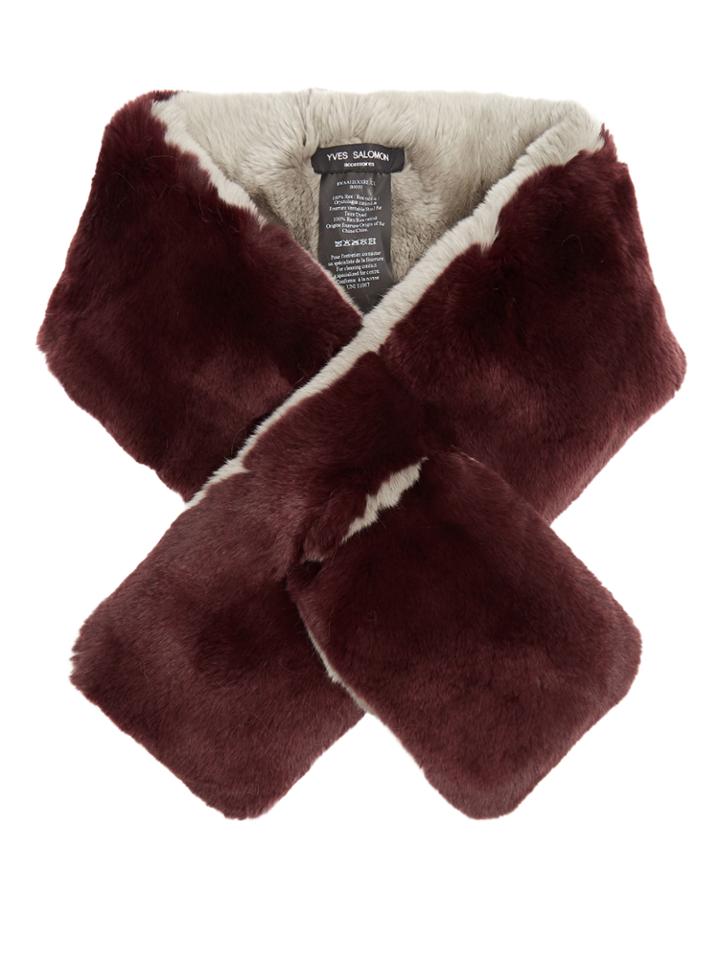 Yves Salomon Bi-colour Rabbit-fur Scarf