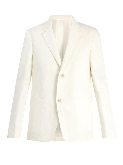 Matchesfashion.com Berluti - Single Breasted Linen Blend Jacket - Mens - White