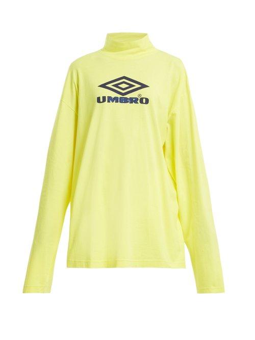 Matchesfashion.com Vetements - X Umbro Long Sleeved Cotton Jersey Top - Womens - Yellow