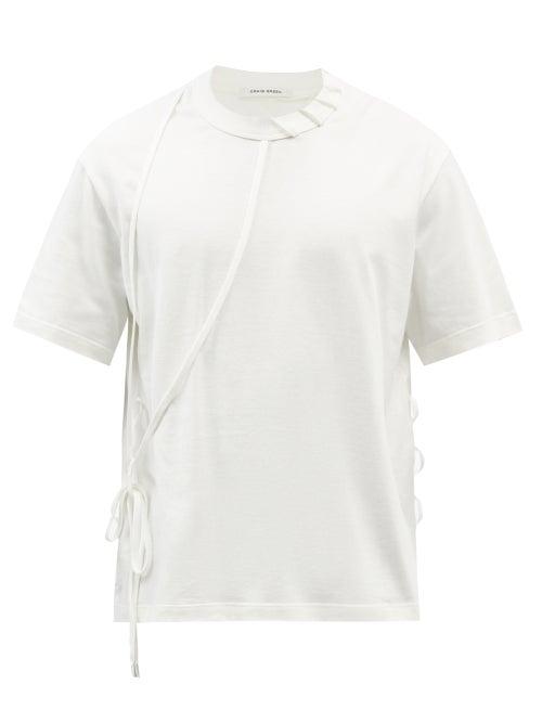 Craig Green - Laced Cotton-jersey T-shirt - Mens - White