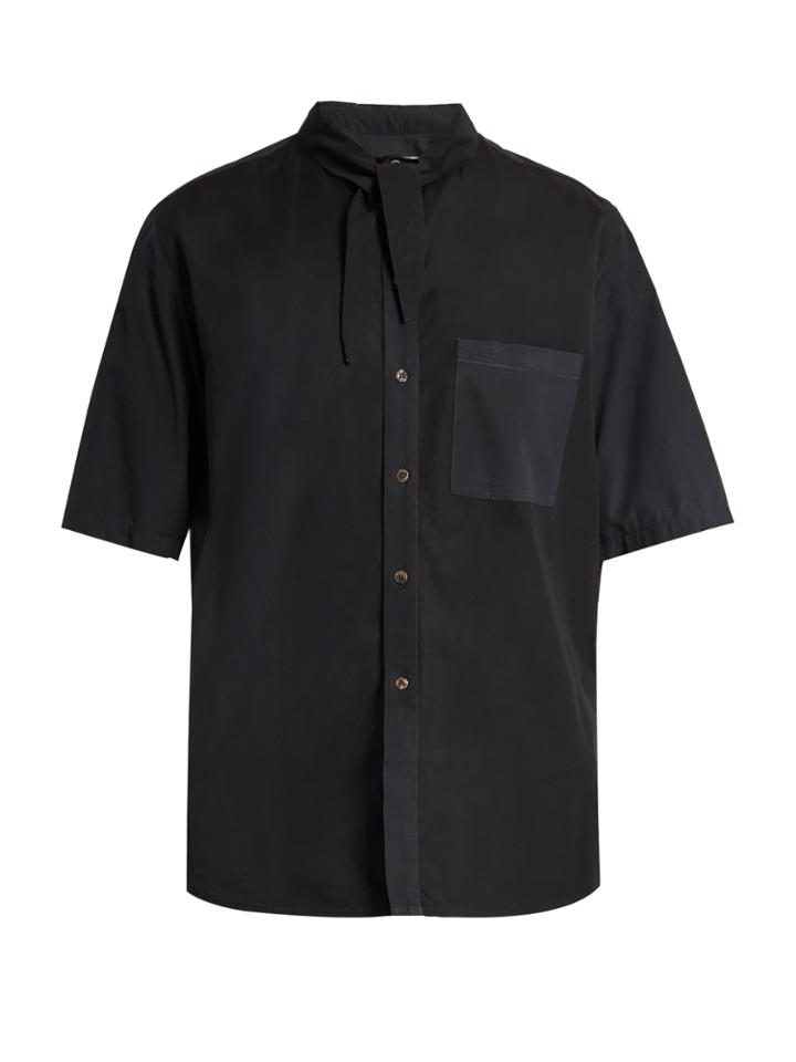 By Walid Tie-neck Loose-fit Shirt