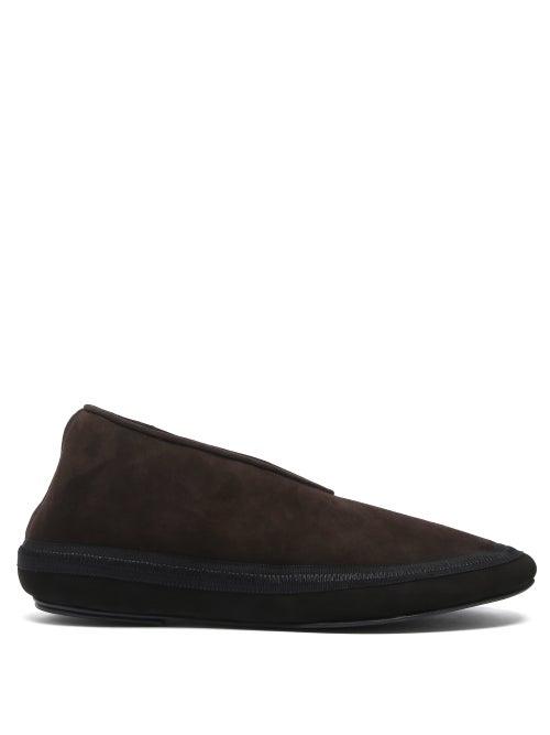 Matchesfashion.com The Row - Fairy Suede And Shearling Boots - Womens - Dark Brown