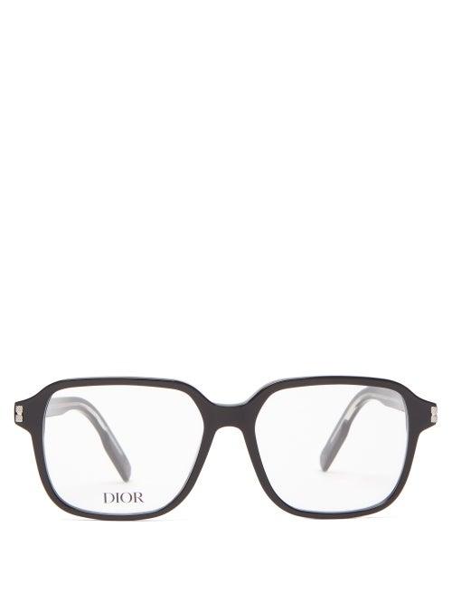 Mens Eyewear Dior - Neodior Square Acetate Glasses - Mens - Black