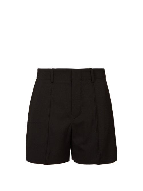 Matchesfashion.com Chlo - High Rise Tailored Crepe Shorts - Womens - Black