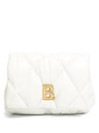 Matchesfashion.com Balenciaga - Touch B-plaque Medium Quilted-leather Clutch Bag - Womens - White