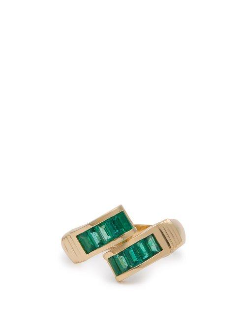 Matchesfashion.com Retrouvai - Wrap Emerald & Gold Ring - Womens - Green