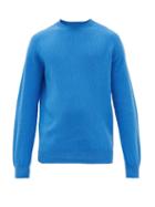 Matchesfashion.com Sunspel - Crew Neck Lambswool Sweater - Mens - Blue