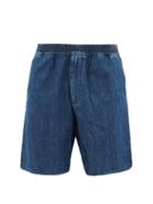 Valentino - Logo-print Cotton-chambray Shorts - Mens - Denim
