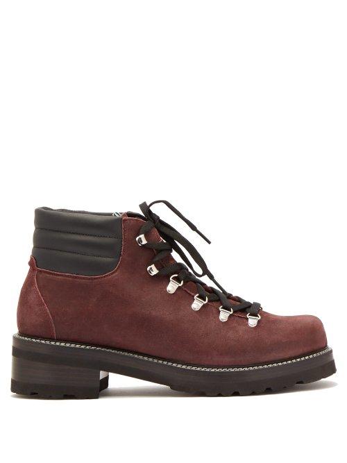 Matchesfashion.com Montelliana - Tom Lace Up Suede Boots - Mens - Burgundy