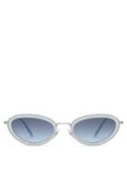 Matchesfashion.com Miu Miu - Oval Cat Eye Acetate Frame Sunglasses - Womens - Blue