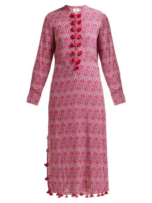 Matchesfashion.com Figue - Paolina Geometric Print Kaftan - Womens - Pink