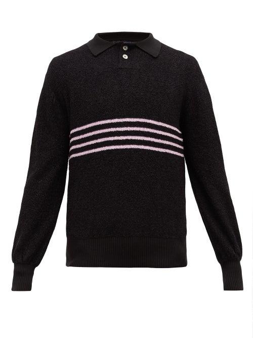 Matchesfashion.com Noon Goons - The Donny Striped Boucl Sweater - Mens - Black