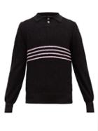 Matchesfashion.com Noon Goons - The Donny Striped Boucl Sweater - Mens - Black