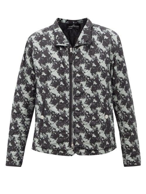 Stone Island Shadow Project - Camouflage-print Padded-shell Jacket - Mens - Black