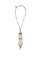 Matchesfashion.com Saint Laurent - Engraved Tasselled Necklace - Womens - Silver