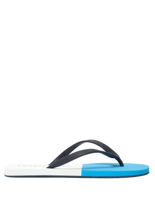 Matchesfashion.com Orlebar Brown - Haston Colour Block Flip Flops - Mens - Blue Multi