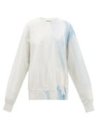 Kuro - Painted Cotton-jersey Sweatshirt - Womens - Blue Multi