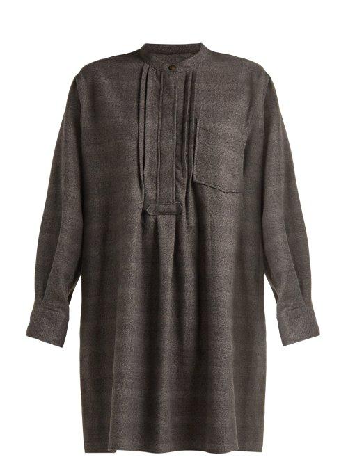 Matchesfashion.com Isabel Marant Toile - Dancy Checked Cotton Dress - Womens - Dark Grey