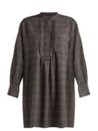 Matchesfashion.com Isabel Marant Toile - Dancy Checked Cotton Dress - Womens - Dark Grey