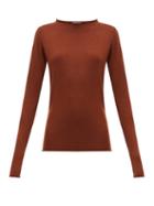 Matchesfashion.com Raey - Sheer Raw Edge Crew Neck Cashmere Sweater - Womens - Dark Orange