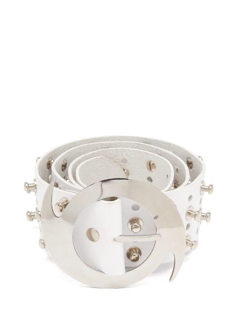 Matchesfashion.com Chopova Lowena - Studded Leather Belt - Womens - White