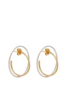 Matchesfashion.com Charlotte Chesnais - Saturn 18kt Gold And Sterling Silver Earrings - Womens - Gold
