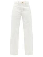 Matchesfashion.com B Sides - Cinch Belted High-rise Wide-leg Jeans - Womens - White