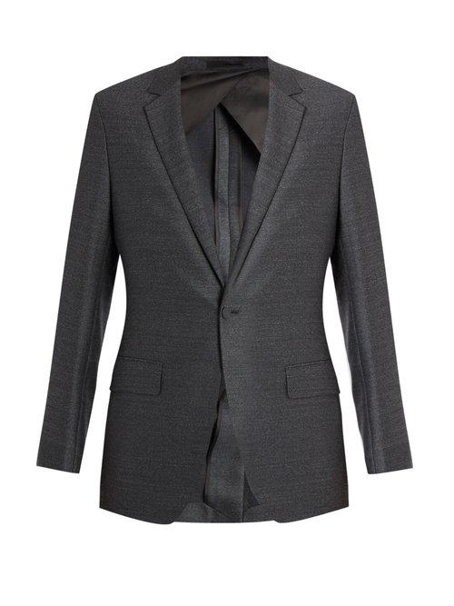 Matchesfashion.com Kilgour - Single Breasted Notch Lapel Wool Blazer - Mens - Charcoal