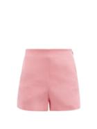 Matchesfashion.com Valentino - Wool-blend Crepe Couture Shorts - Womens - Light Pink