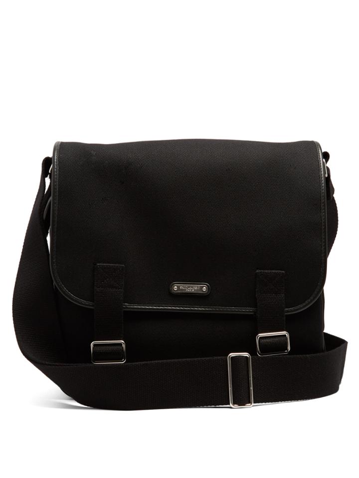 Saint Laurent Canvas And Leather Messenger Bag