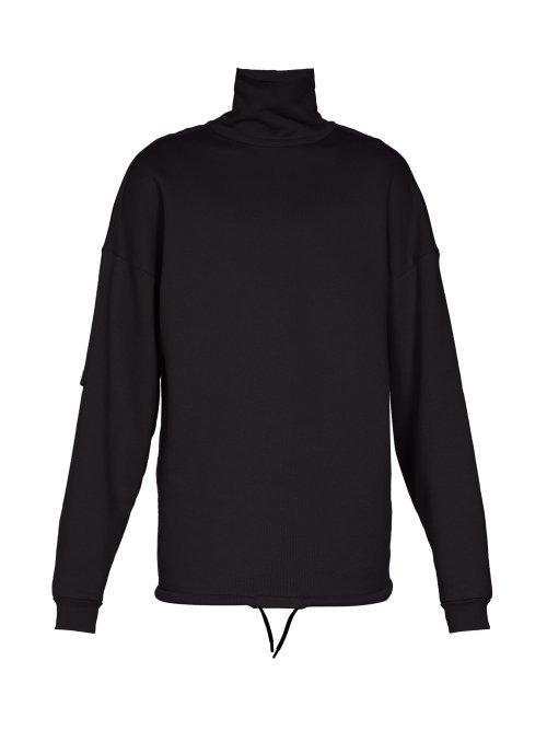 Matchesfashion.com Balenciaga - High Neck Panelled Sleeve Sweater - Mens - Black