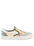 Matchesfashion.com Amiri - Embroidered Frond-print Slip-on Canvas Trainers - Mens - Multi