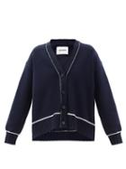 Matchesfashion.com Jil Sander - Oversized Wool-blend Cardigan - Womens - Navy