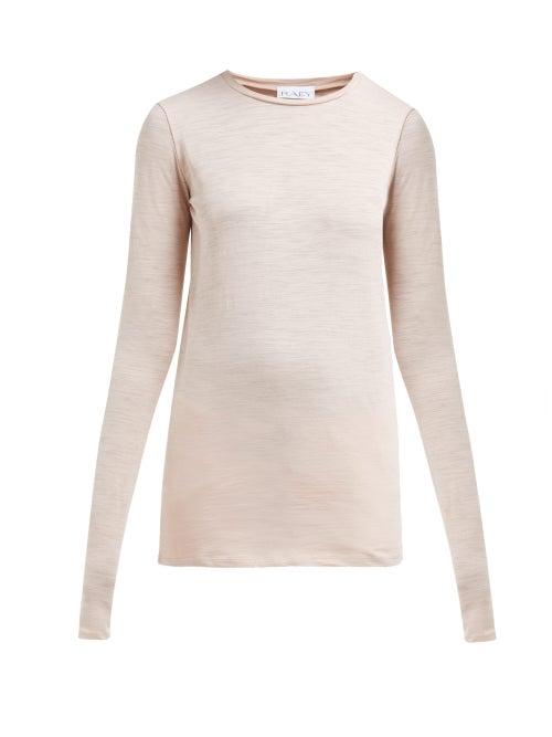 Matchesfashion.com Raey - Long Sleeved Slubby Cotton Jersey T Shirt - Womens - Light Pink