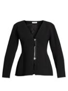 Matchesfashion.com Altuzarra - Campion Zip Up Collarless Jacket - Womens - Black