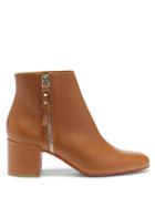 Christian Louboutin - Ziptotal 55 Leather Ankle Boots - Womens - Tan