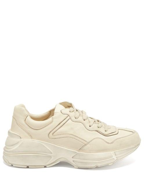 Matchesfashion.com Gucci - Rhyton Leather Trainers - Womens - Cream