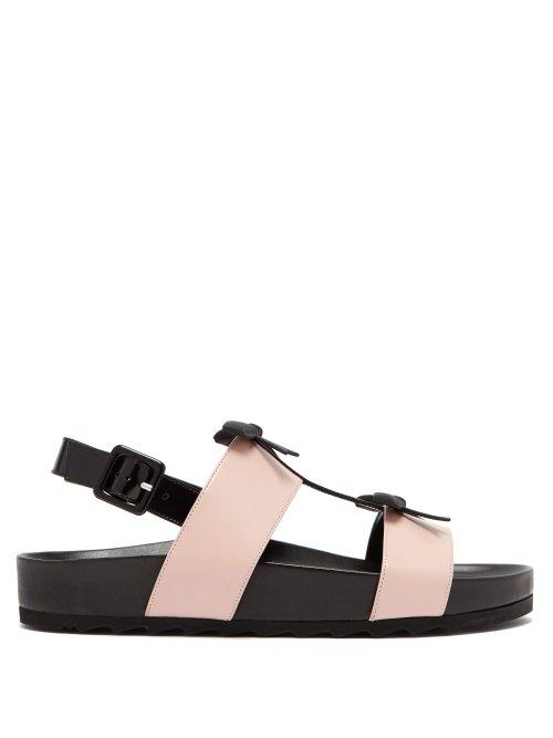 Matchesfashion.com Fabrizio Viti - Berkley Bow Leather Slingback Sandals - Womens - Black Pink