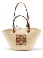 Matchesfashion.com Loewe Paula's Ibiza - Anagram Iraca Palm And Leather Basket Bag - Womens - Beige