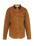 Matchesfashion.com Rrl - Leather Collar Suede Jacket - Mens - Brown