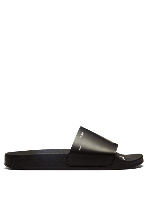 Matchesfashion.com Off-white - Quotation Rubber Pool Slides - Mens - Black