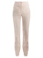Matchesfashion.com Lemaire - Buttoned Cuff Silk Blend Trousers - Womens - Light Pink