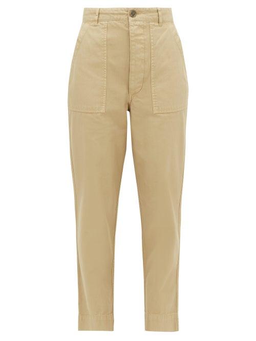 Matchesfashion.com Officine Gnrale - Saskia Patch-pocket Cotton-canvas Trousers - Womens - Beige