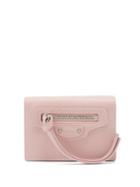 Balenciaga - Neo Classic Grained-leather Wallet - Womens - Light Pink