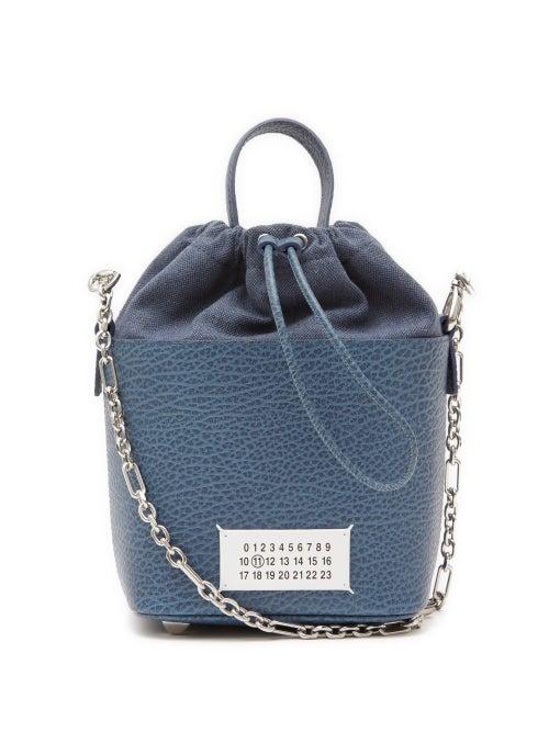 Maison Margiela - 5ac Grained-leather Bucket Bag - Womens - Blue