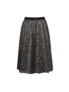 Marc Jacobs Metallic Floral-brocade Pleated Skirt