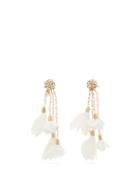 Matchesfashion.com Rosantica - Sentiero Floral-charm Drop Clip Earrings - Womens - White
